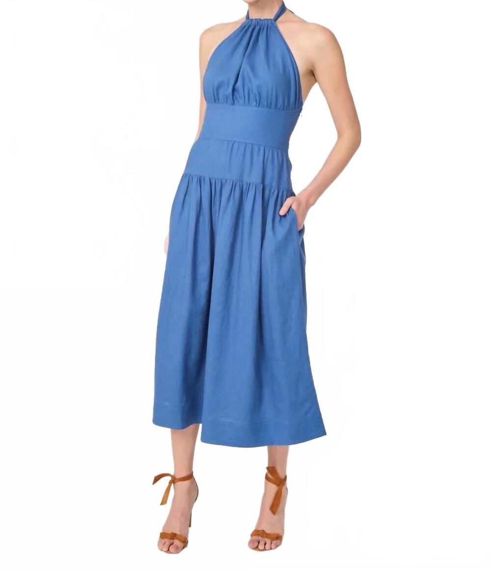 NEW GILNER FARRAR darien midi dress in azure